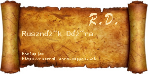 Rusznák Dóra névjegykártya