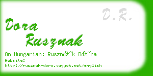 dora rusznak business card